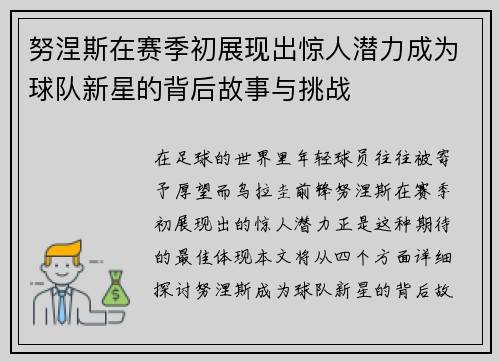 努涅斯在赛季初展现出惊人潜力成为球队新星的背后故事与挑战